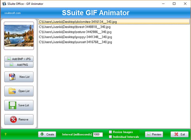 SSuite Gif Animator: software gratuito para crear GIFs animados