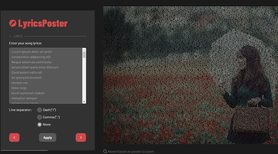 LyricsPoster: aplicación web para crear bonitos posters con artistas y sus letras