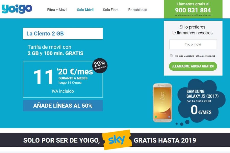 Tarifa móvil de Yoigo