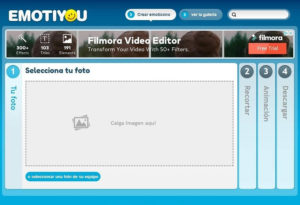 Crear emoticonos animados en Emotiyou - panel de edición