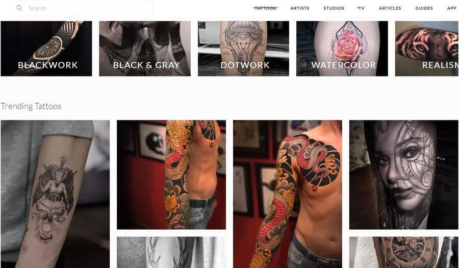 Buscador de tattoos, estudios de tatuaje y artistas: Tattoodo
