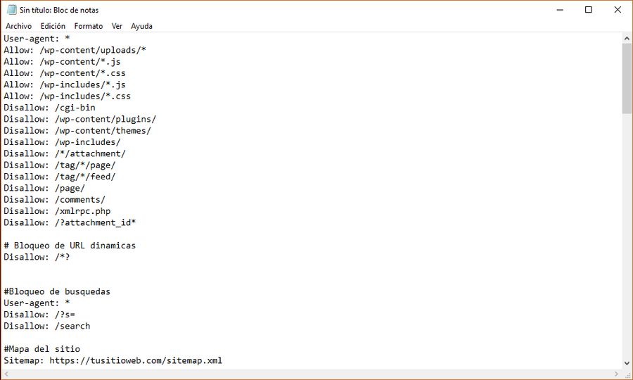 Archivo robots.txt para los buscadores
