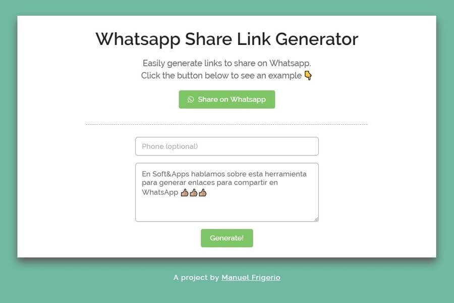 Generar enlaces para WhatsApp