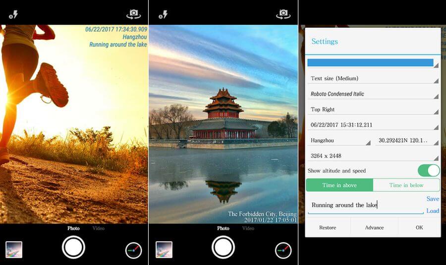 Añadir fecha y ubicación a vídeos con la app móvil Timestamp Camera Free