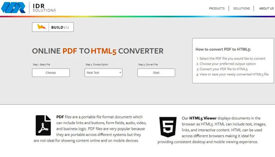 Convertir PDF a HTML5 online