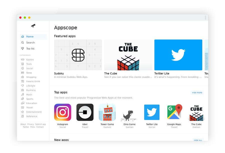 Directorio de Aplicaciones Web Progresivas
