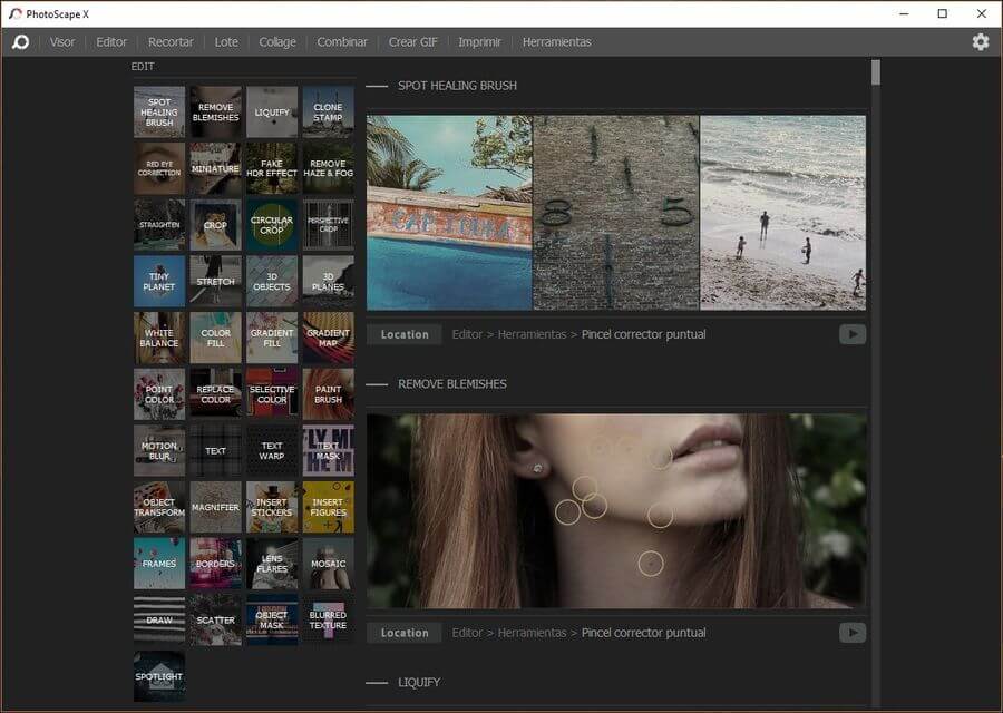 Editor de imágenes para Windows 10 espectacular: PhotoScape X