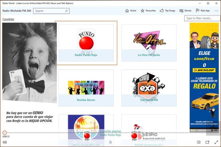 Escuchar radios del mundo con esta app gratis para Windows 10