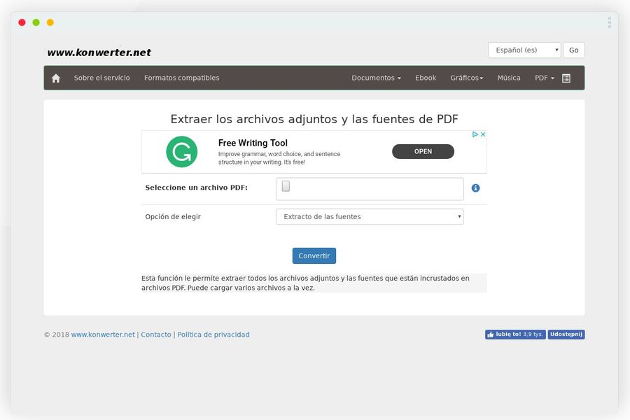 Extraer archivos adjuntos de PDF