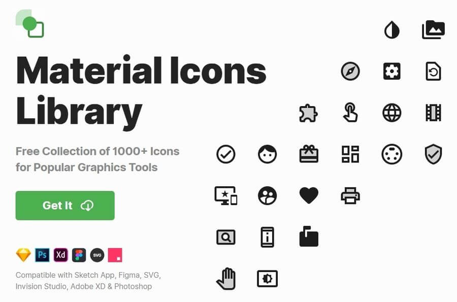 Más de 1000 iconos Material Design gratuitos en Material Icons Library