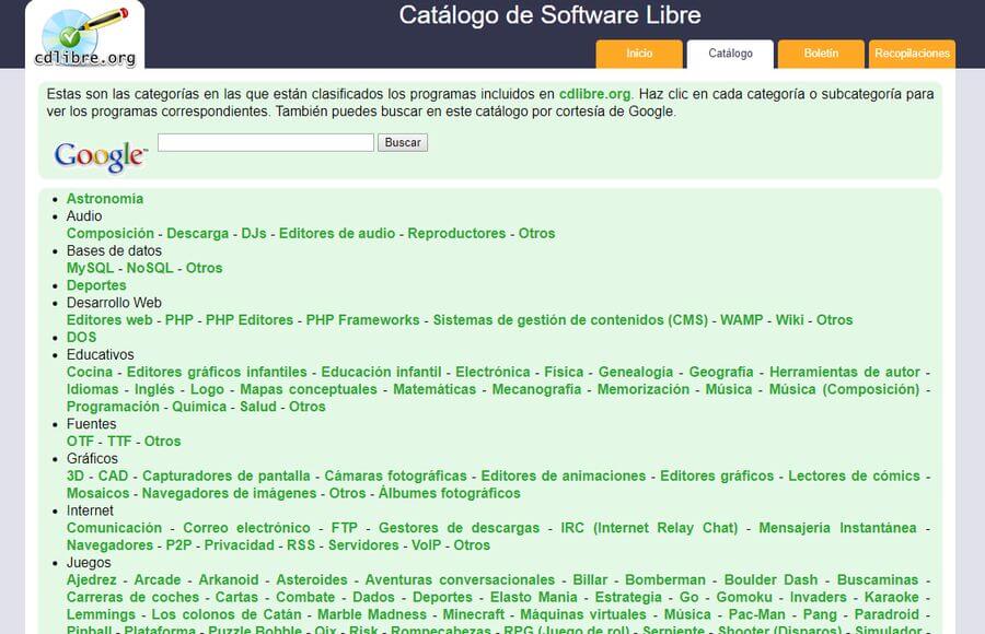 Catálogo de software libre - CdLibre