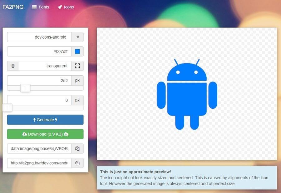 Convertir Icon Fonts en PNG