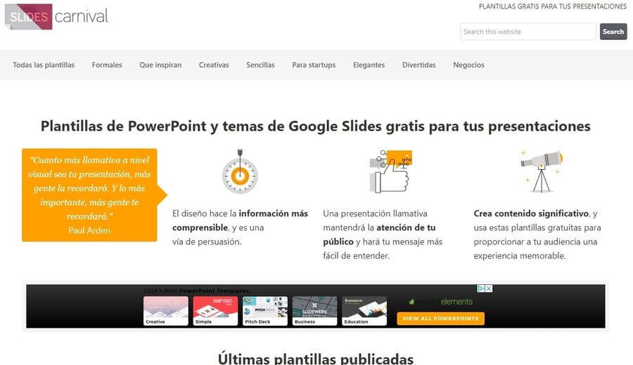 5 páginas para descargar plantillas PowerPoint gratis y para Google Slides