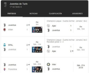 Trucos para Google - resultados deportivos