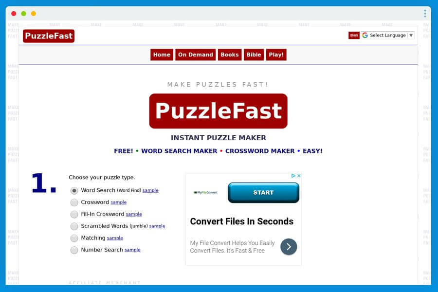 Crear pasatiempos con PuzzleFast