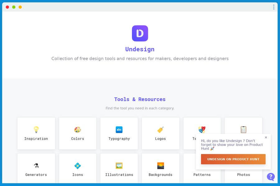 Herramientas de diseño gratuitas en el sitio de Undesign
