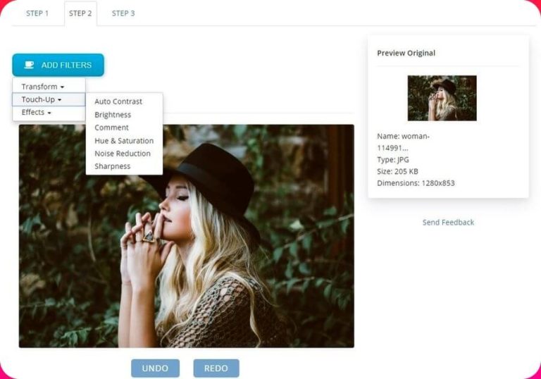 Photo Size Reducer web para reducir, editar y convertir imágenes gratis