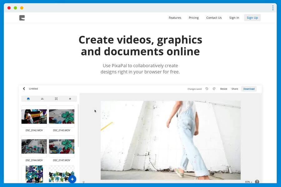 PixaPal: crear vídeos, gráficos y documentos gratis y online