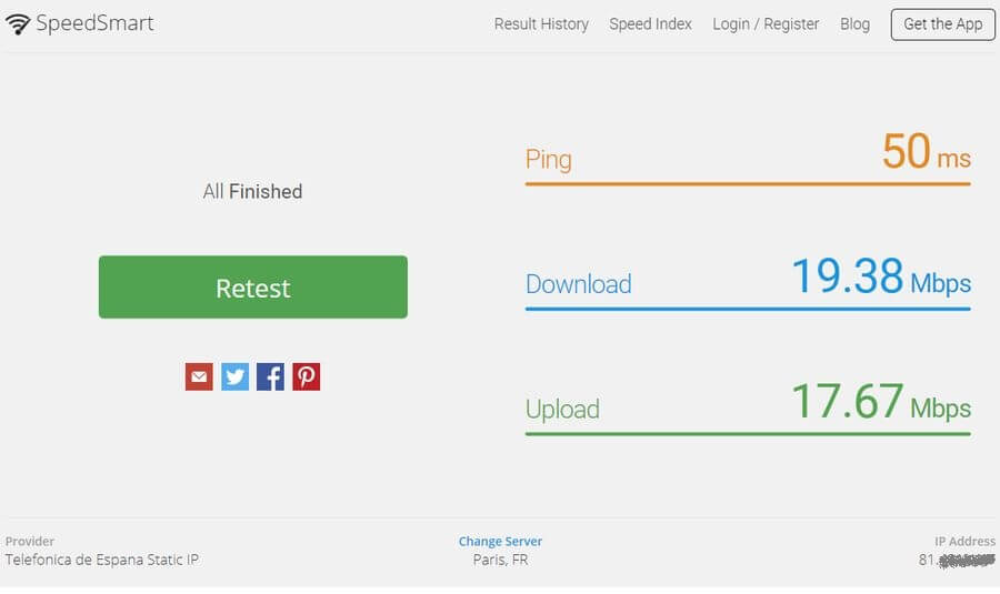 Test de velocidad con SpeedSmart
