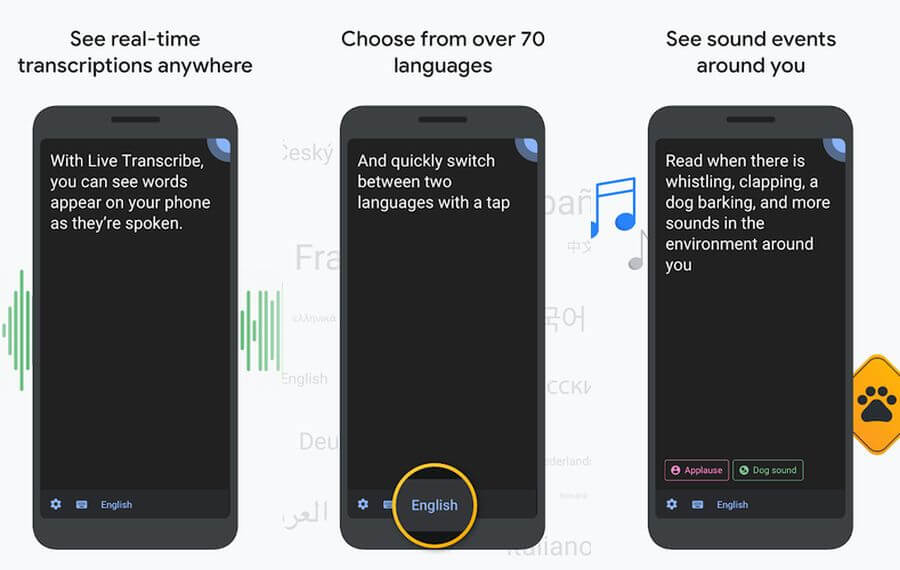 App de Transcripción instantánea de Google