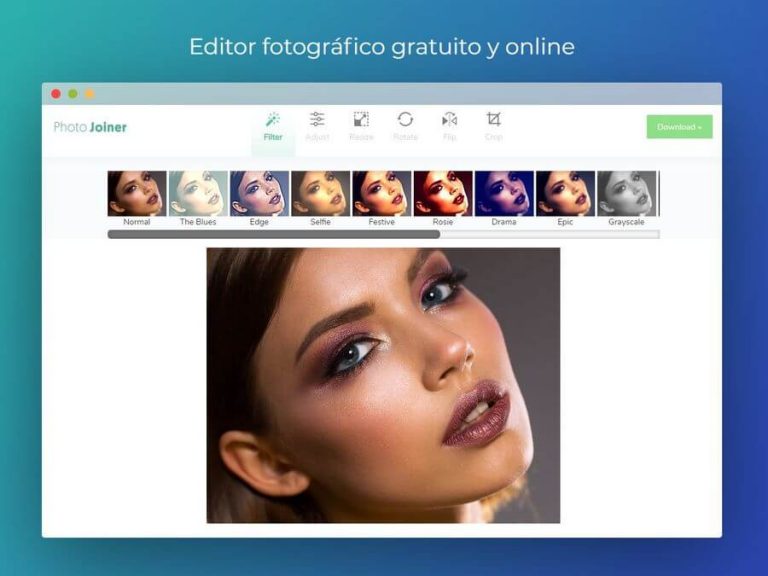 Editor fotográfico gratuito y online en la web de PhotoJoiner
