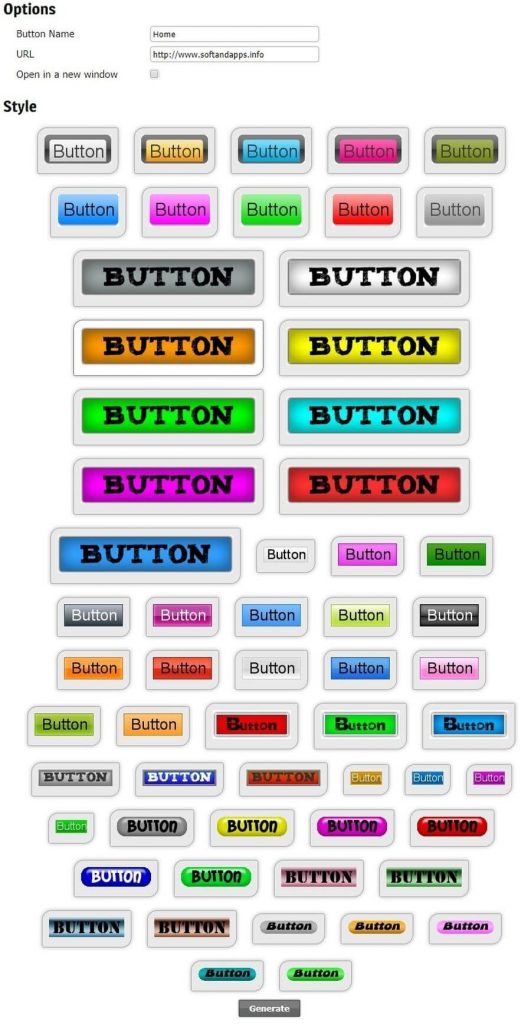 Generador de botones online y gratis para la web y apps