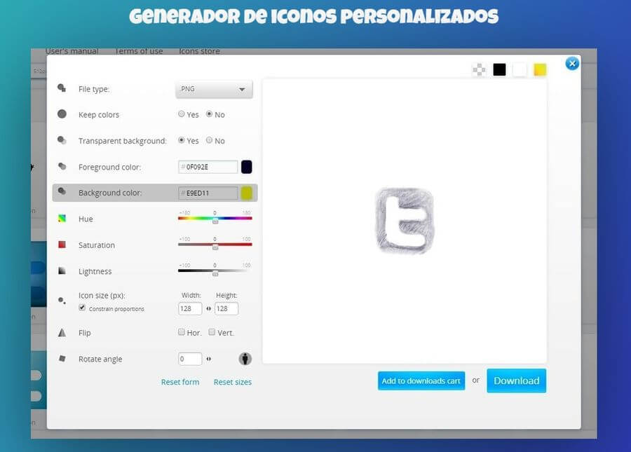 Generar iconos con Iconizer