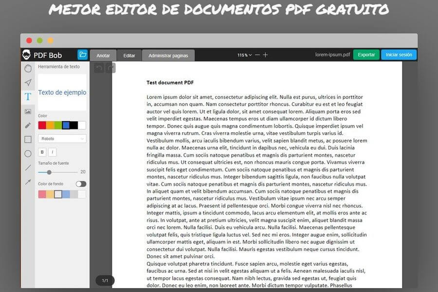 Mejor editor PDF gratuito y online