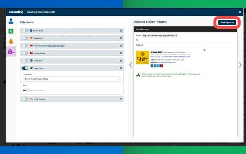 Generador de firma de correo electrónico gratuito para Chrome
