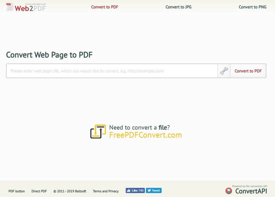 Web2PDF: convertir una página a PDF online y gratis
