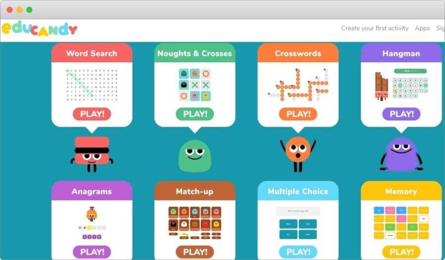 Educandy: crear juegos educativos fácilmente y gratis