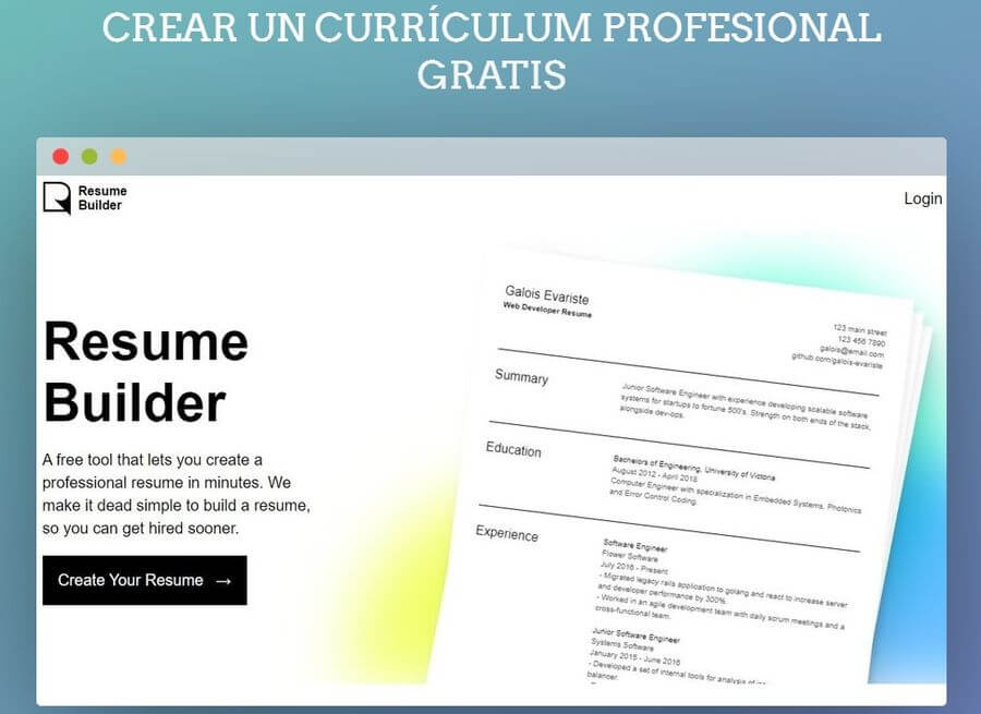 Resume Builder: crea un curriculum profesional en unos minutos