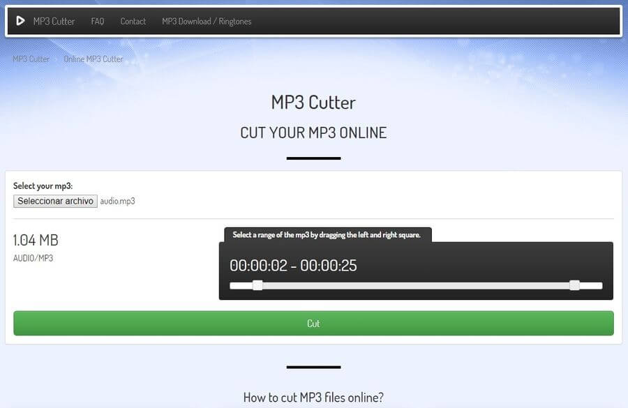 Cortador de Mp3 online y gratis
