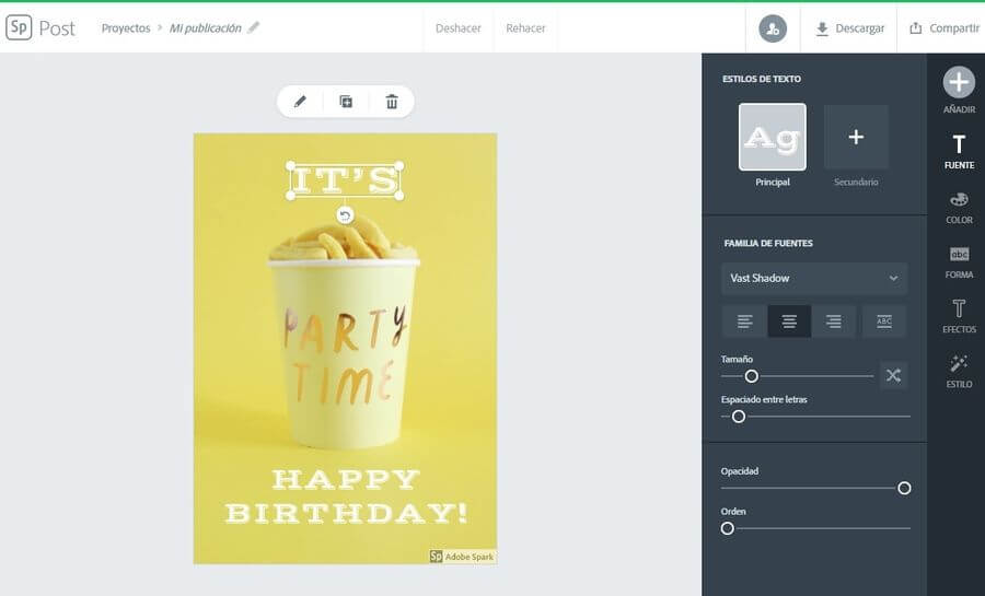 Crear tarjetas de felicitación de Navidad y otras conmemoraciones