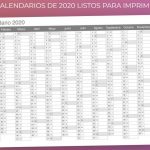 Calendarios de 2020 para imprimir