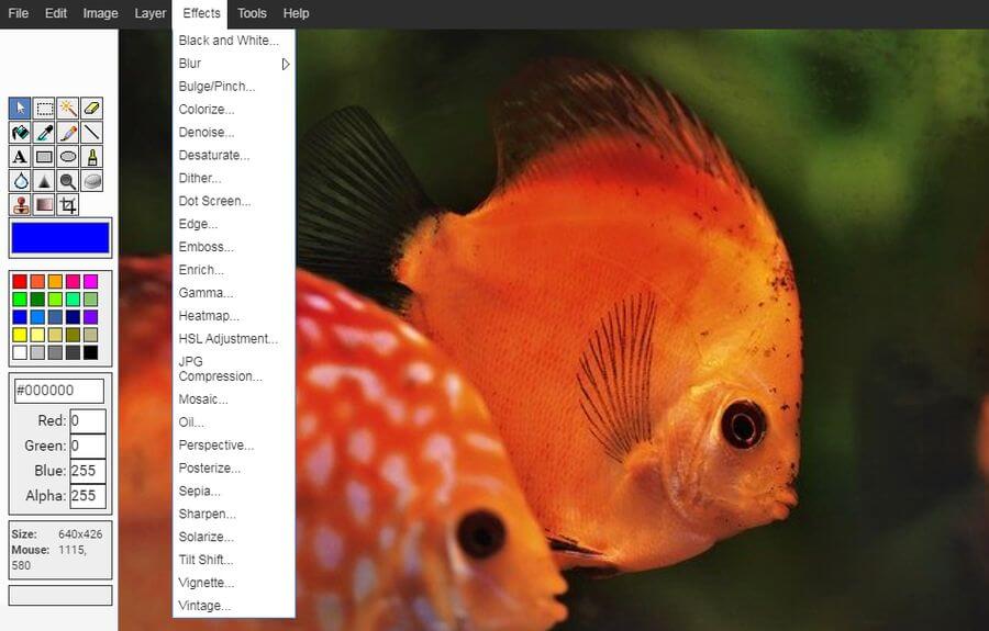 Editor online para imágenes y fotos