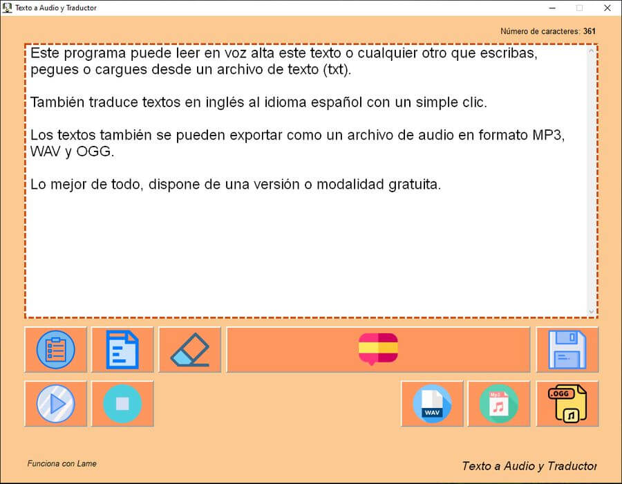 Texto a Audio y Traductor