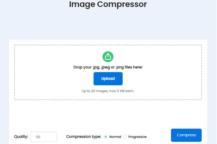 Compresor de imágenes por lotes online y gratuito