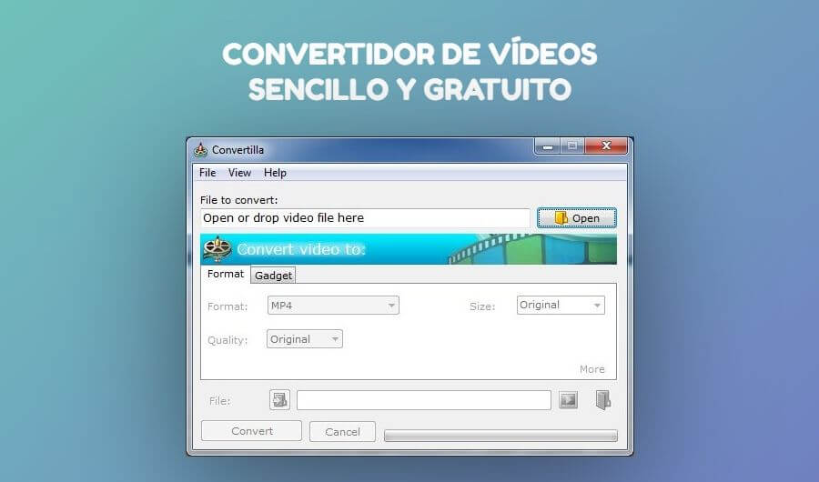 Convertidor de vídeos sencillo para Windows: Convertilla