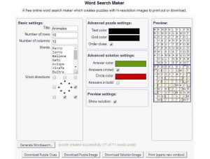 Crear sopas de letras para descargar