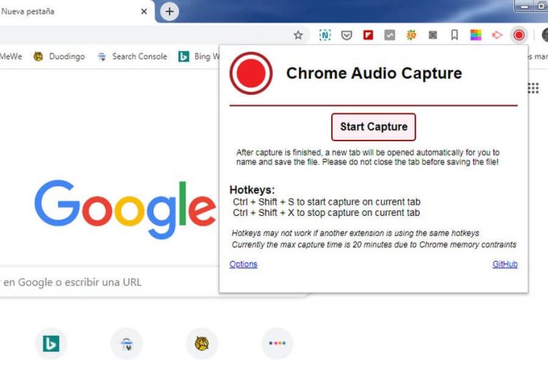 Chrome Audio Capture graba el audio de cualquier pestaña en Chrome
