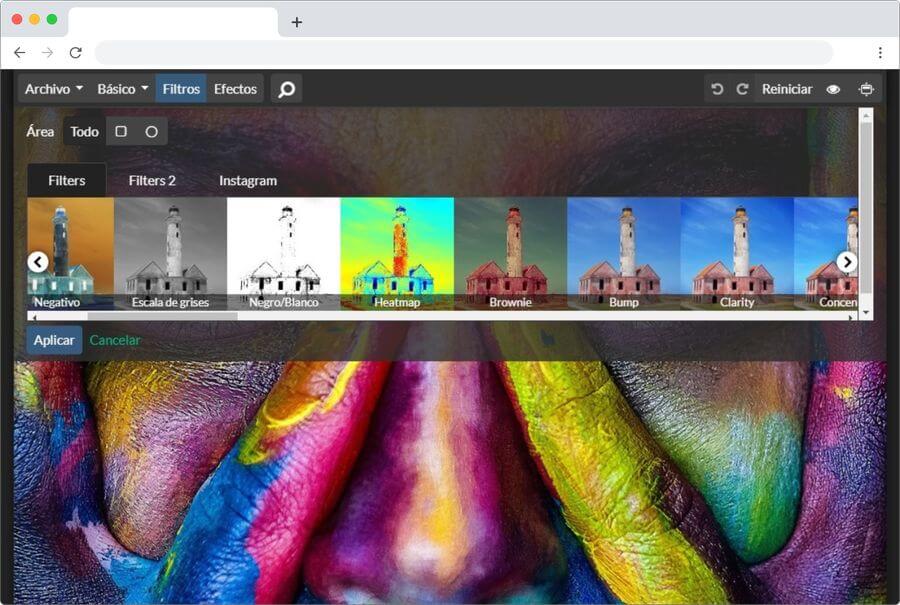 Aplicar filtros a fotos con un clic