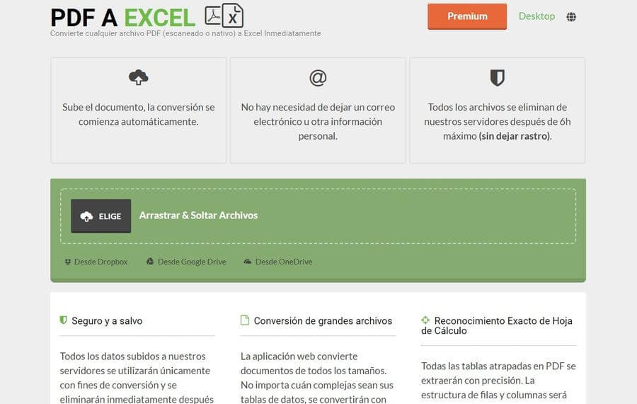 Convertir PDF a Excel gratis y online