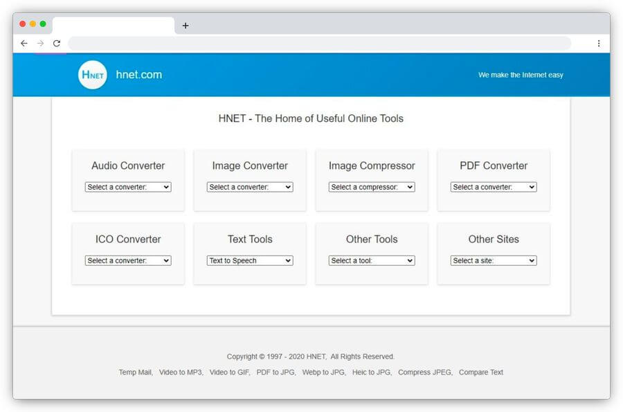 Colección de herramientas web gratuitas para convertir archivos y más