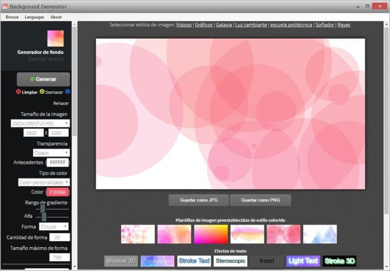 Background Generator Desktop software para crear imágenes de fondo