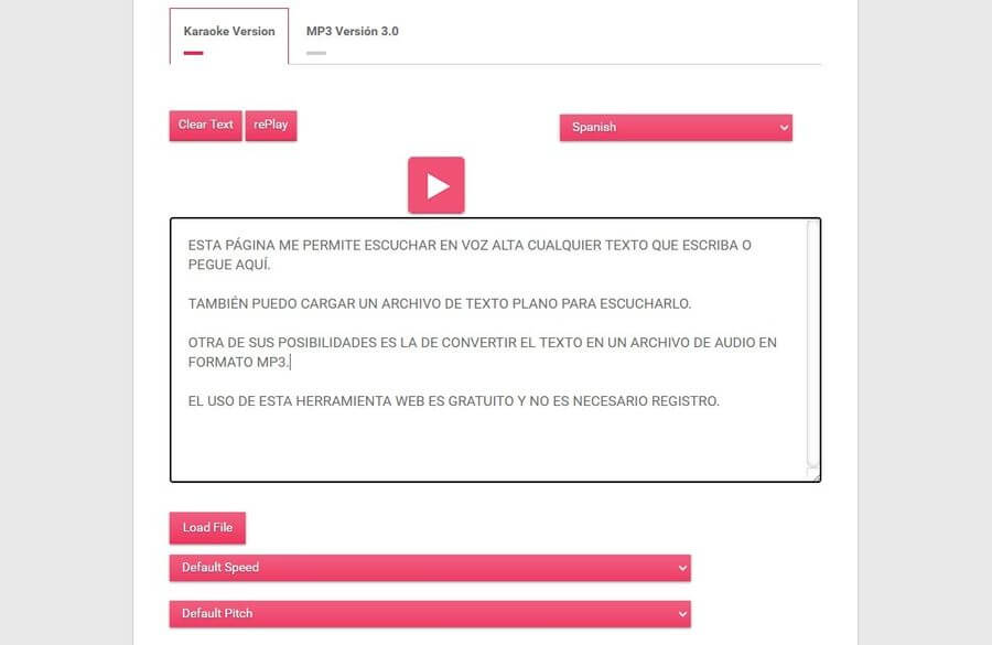 Convertir Texto a Voz y a Mp3 online