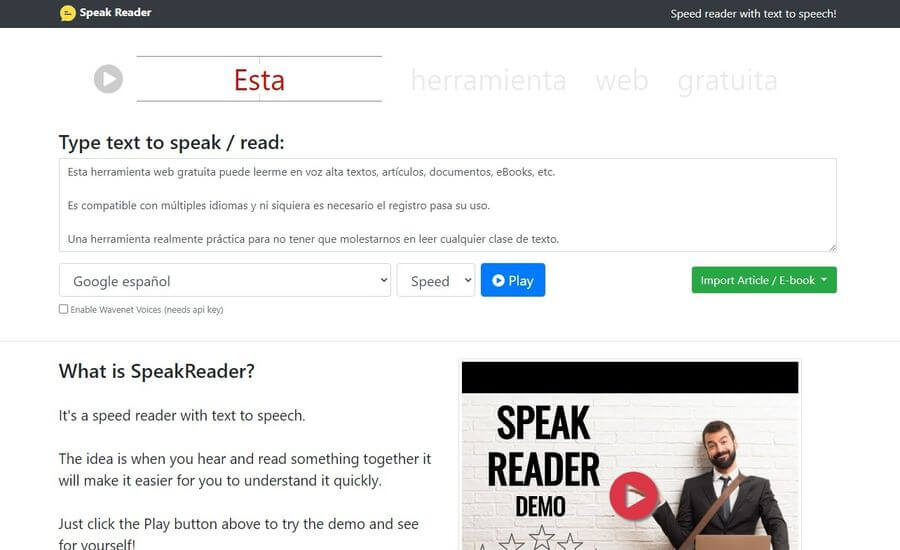Speak Reader