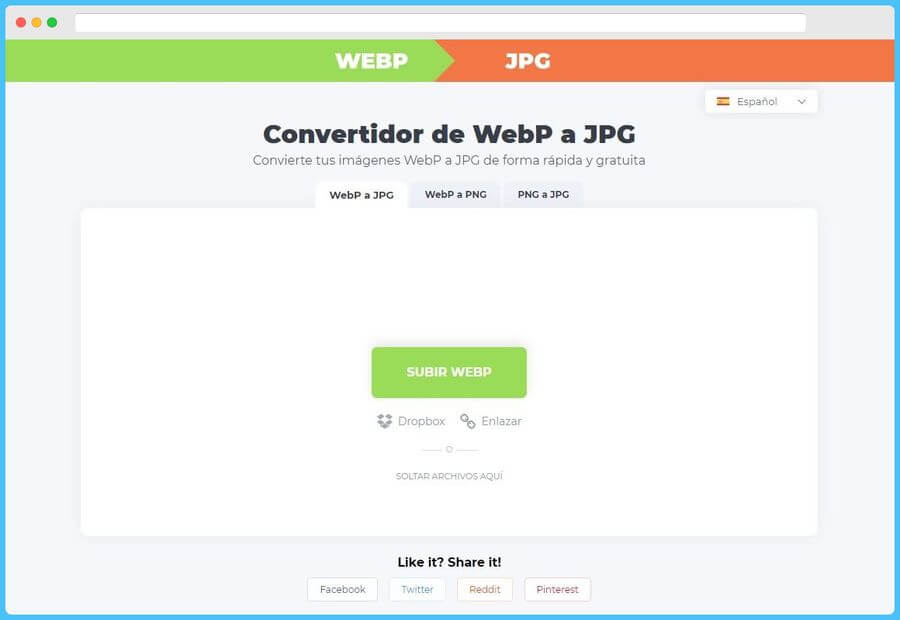 Convertir WebP a JPG online y gratis