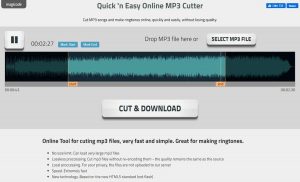 Cortar archivos Mp3 grandes online y gratis