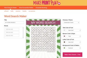 Crear sopas de letras para imprimir con Word Search Maker